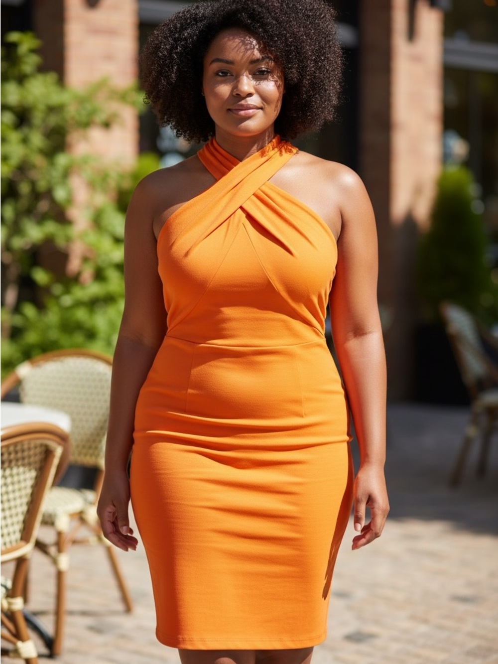 RACHEL Rachel Roy One-Shoulder Orange Bodycon Dress